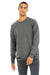 Bella + Canvas BC3901/3901 Mens Sponge Fleece Crewneck Sweatshirt Grey Model Front