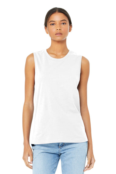 Bella + Canvas BC6003/B6003/6003 Womens Jersey Muscle Tank Top White Model Front
