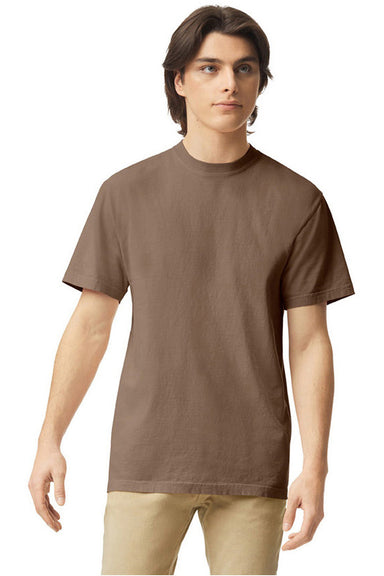 Comfort Colors 1717/C1717 Mens Short Sleeve Crewneck T-Shirt Espresso Brown Model Front