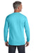 Comfort Colors 4410/C4410 Mens Long Sleeve Crewneck T-Shirt w/ Pocket Lagoon Blue Model Back