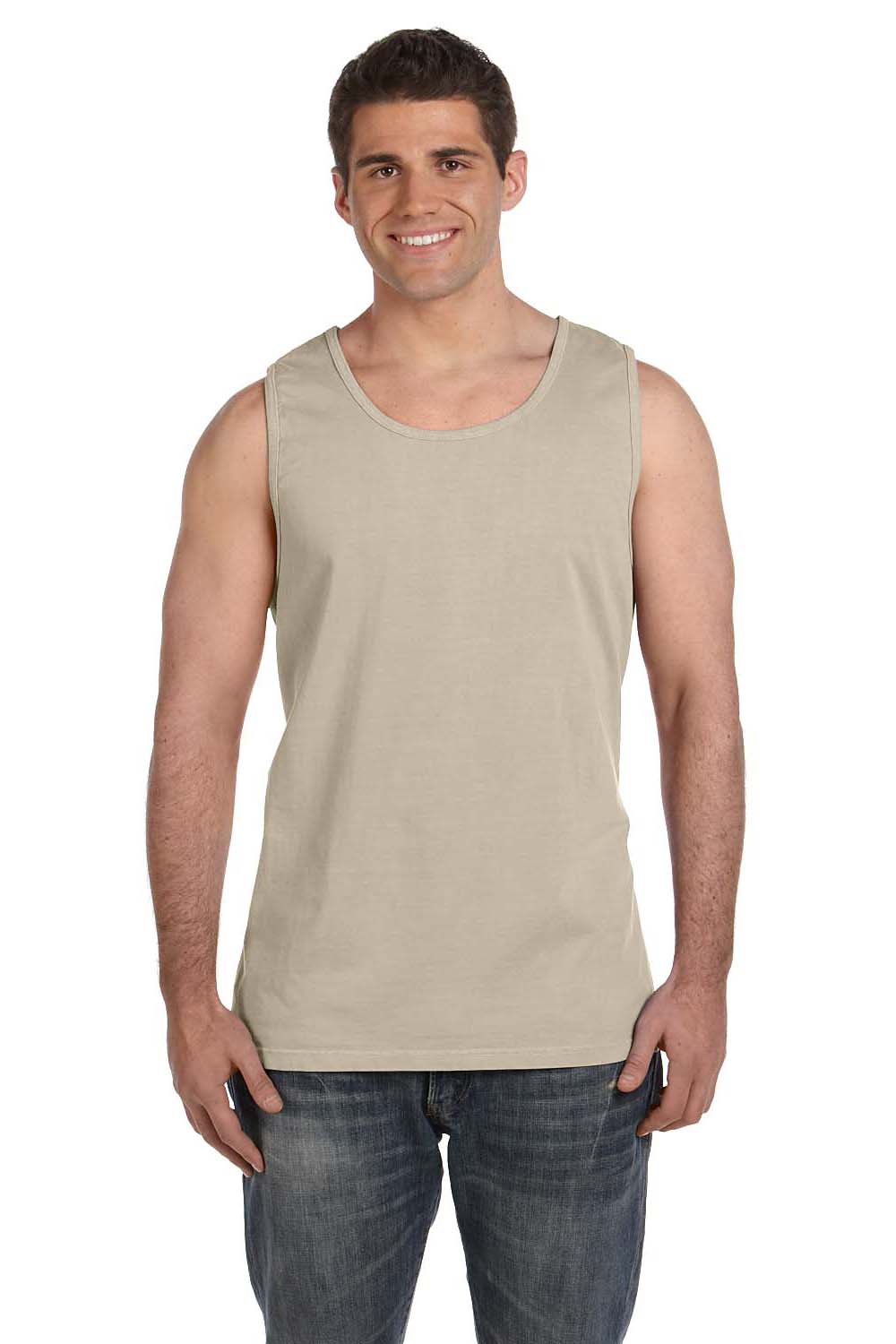 Comfort Colors 9360/C9360 Mens Tank Top Sandstone Model Front