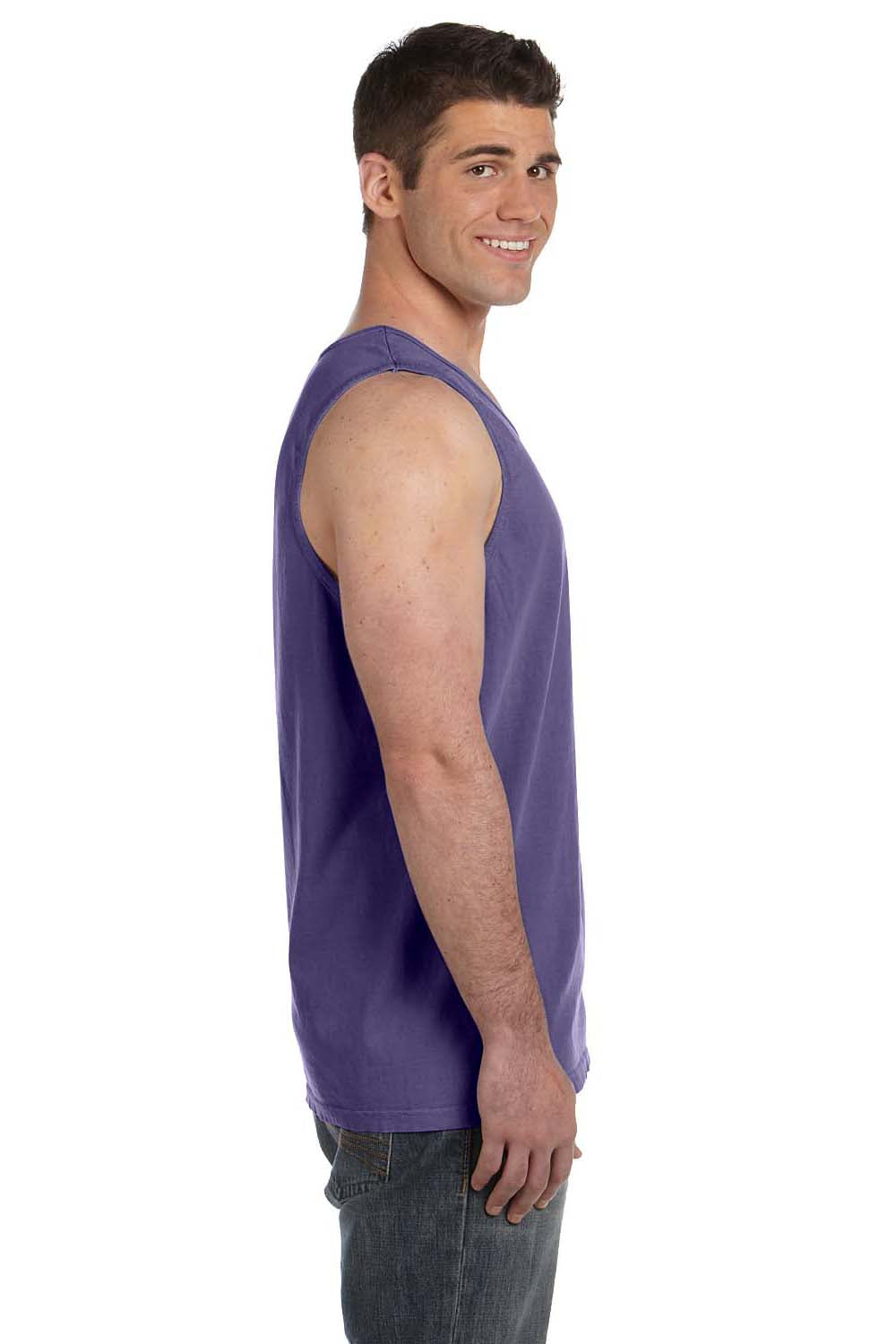 Comfort Colors 9360/C9360 Mens Tank Top Grape Purple Model Side