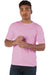 Champion CD100 Mens Garment Dyed Short Sleeve Crewneck T-Shirt Candy Pink Model Front