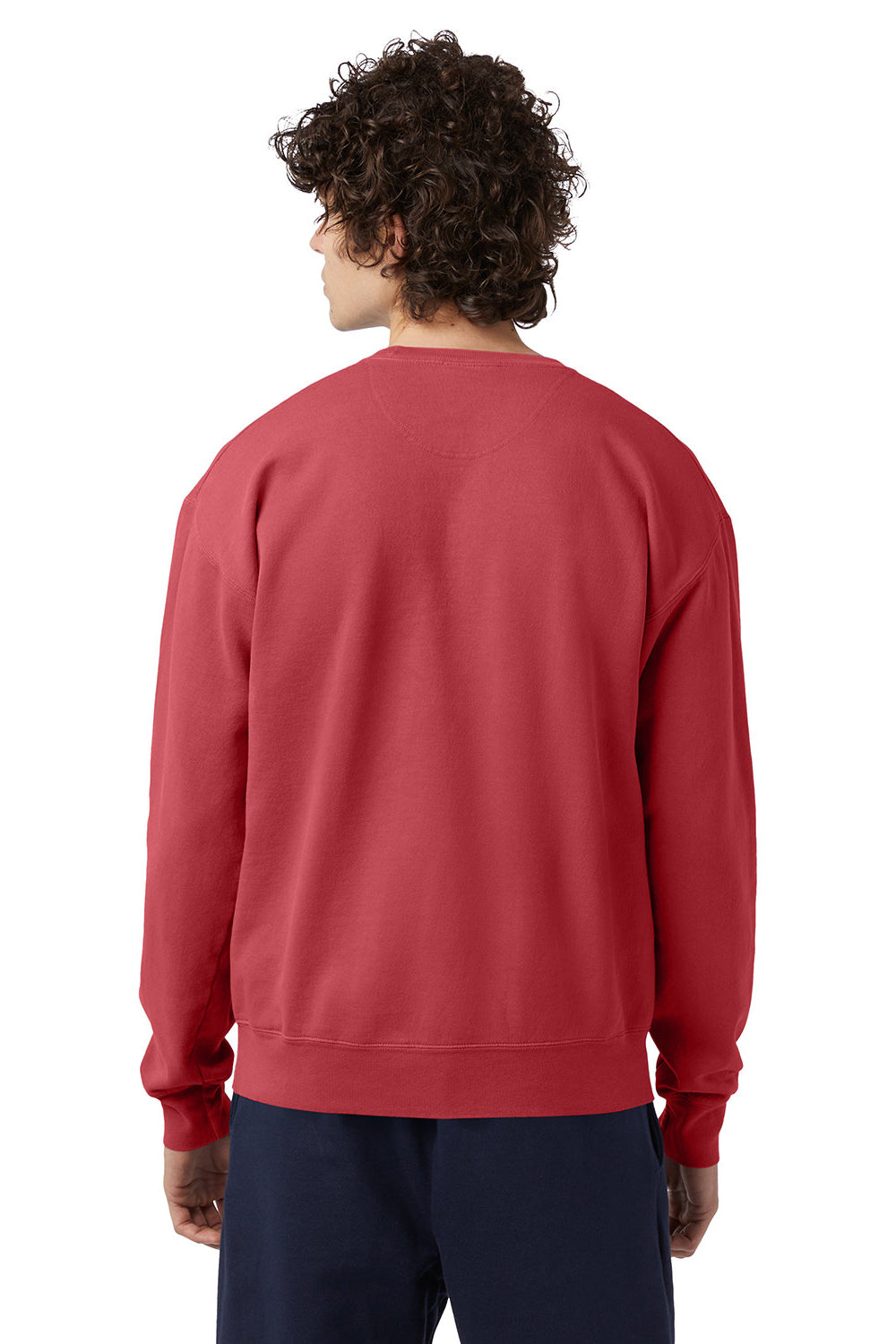 Champion Mens Garment Dyed Shrink Resistant Crewneck Sweatshirt Crimson Red