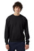 Champion CD400 Mens Garment Dyed Crewneck Sweatshirt Black Model Front