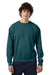 Champion CD400 Mens Garment Dyed Crewneck Sweatshirt Cactus Green Model Front