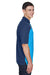 Core 365 CE101 Mens Balance Performance Moisture Wicking Short Sleeve Polo Shirt Electric Blue/Classic Navy Blue Model Side