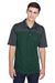 Core 365 CE101 Mens Balance Performance Moisture Wicking Short Sleeve Polo Shirt Forest Green/Carbon Grey Model Front