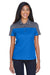 Core 365 CE101W Womens Balance Performance Moisture Wicking Short Sleeve Polo Shirt True Royal Blue/Carbon Grey Model Front