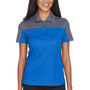 Core 365 Womens Balance Performance Moisture Wicking Short Sleeve Polo Shirt - True Royal Blue/Carbon Grey