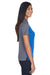 Core 365 CE101W Womens Balance Performance Moisture Wicking Short Sleeve Polo Shirt True Royal Blue/Carbon Grey Model Side