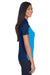 Core 365 CE101W Womens Balance Performance Moisture Wicking Short Sleeve Polo Shirt Electric Blue/Classic Navy Blue Model Side