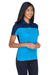 Core 365 CE101W Womens Balance Performance Moisture Wicking Short Sleeve Polo Shirt Electric Blue/Classic Navy Blue Model 3q