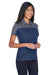 Core 365 CE101W Womens Balance Performance Moisture Wicking Short Sleeve Polo Shirt Classic Navy Blue/Carbon Grey Model 3q