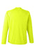 Core 365 CE110 Mens Ultra MVP Raglan Moisture Wicking Long Sleeve Crewneck T-Shirt Safety Yellow Flat Back