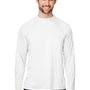 Core 365 Mens Ultra MVP Raglan Moisture Wicking Long Sleeve Crewneck T-Shirt - White