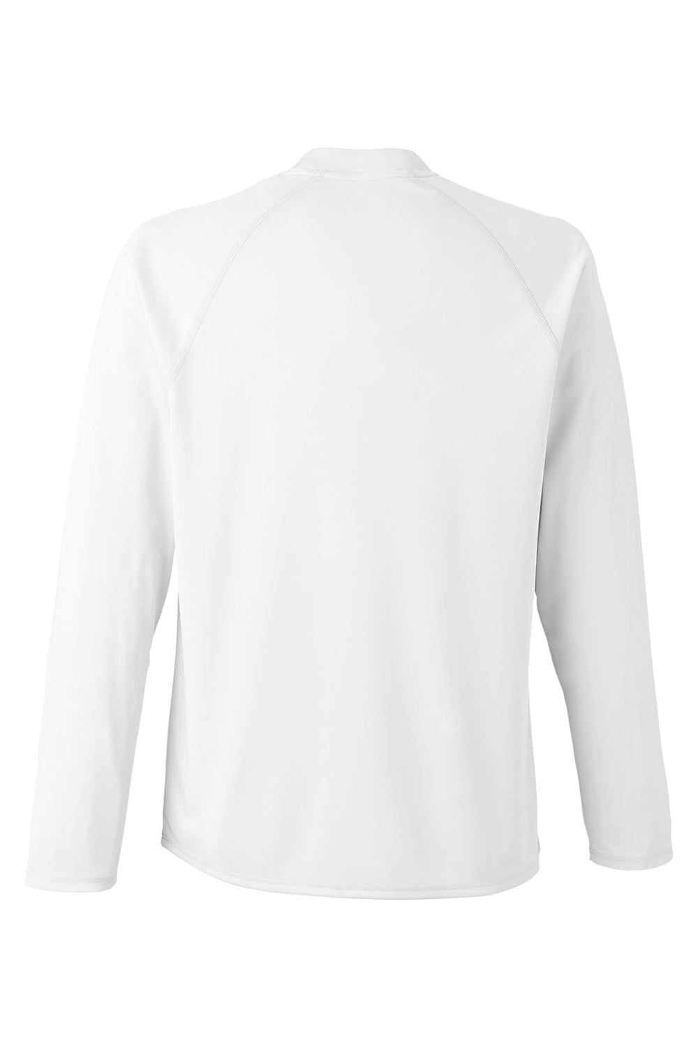 Core 365 CE110 Mens Ultra MVP Raglan Moisture Wicking Long Sleeve Crewneck T-Shirt White Flat Back