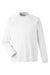 Core 365 CE110 Mens Ultra MVP Raglan Moisture Wicking Long Sleeve Crewneck T-Shirt White Flat Front