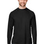 Core 365 Mens Ultra MVP Raglan Moisture Wicking Long Sleeve Crewneck T-Shirt - Black