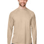 Core 365 Mens Ultra MVP Raglan Moisture Wicking Long Sleeve Crewneck T-Shirt - Stone