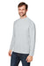 Core 365 CE110 Mens Ultra MVP Raglan Moisture Wicking Long Sleeve Crewneck T-Shirt Platinum Grey Model 3q