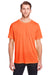 Core 365 CE111 Mens Fusion ChromaSoft Performance Moisture Wicking Short Sleeve Crewneck T-Shirt Campus Orange Model Front