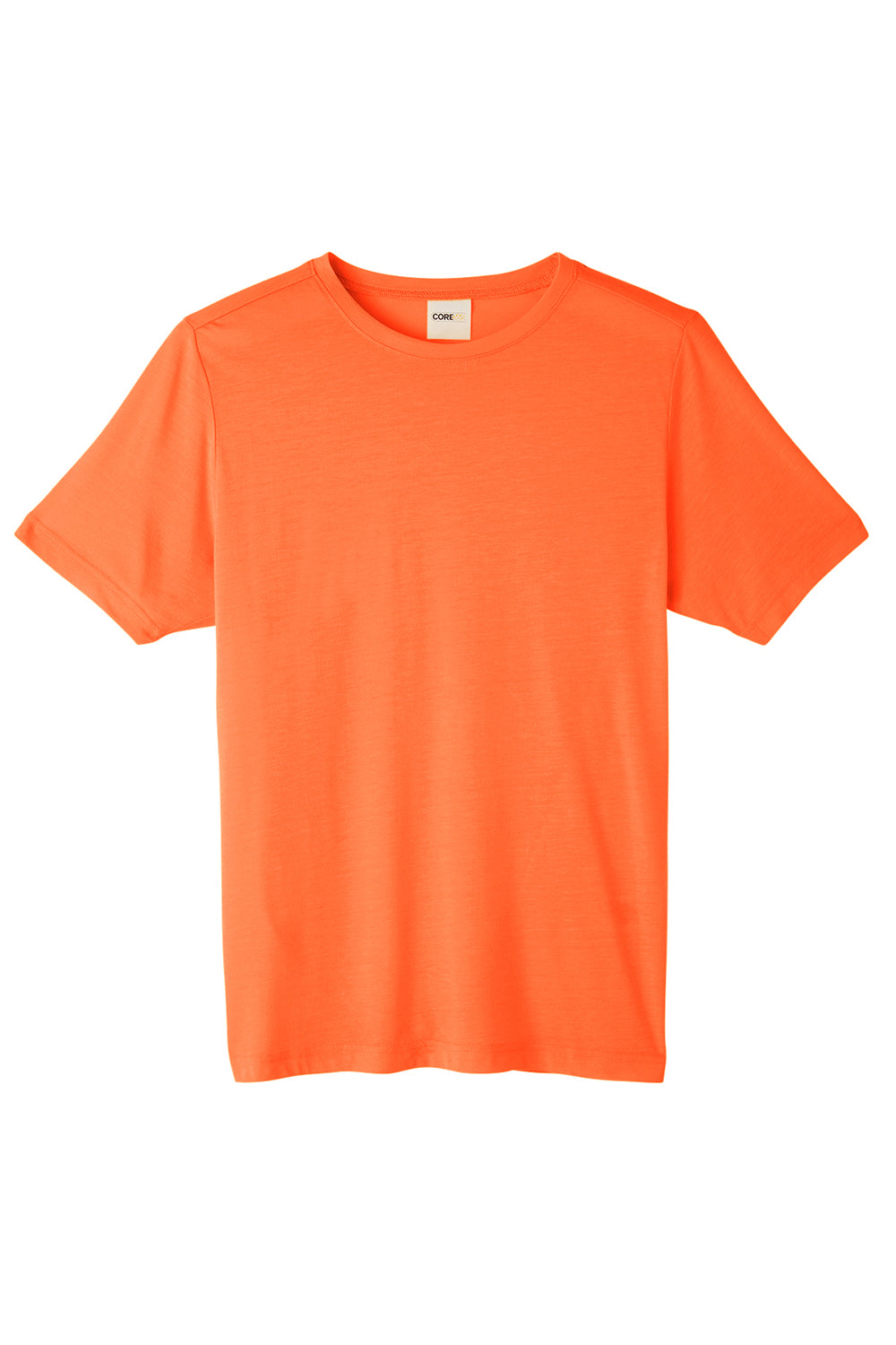 Core 365 CE111 Mens Fusion ChromaSoft Performance Moisture Wicking Short Sleeve Crewneck T-Shirt Campus Orange Flat Front