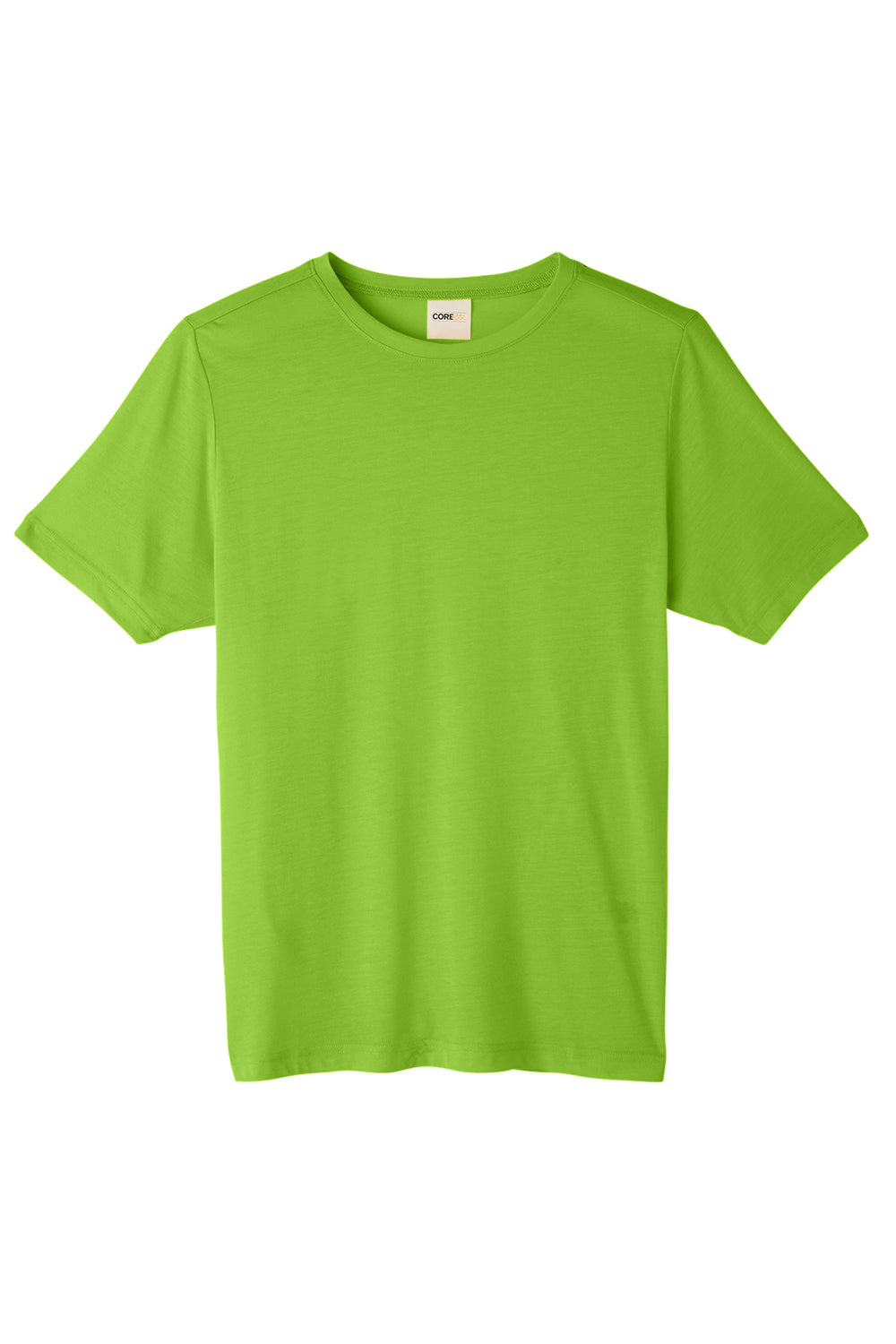 Core 365 CE111 Mens Fusion ChromaSoft Performance Moisture Wicking Short Sleeve Crewneck T-Shirt Acid Green Flat Front