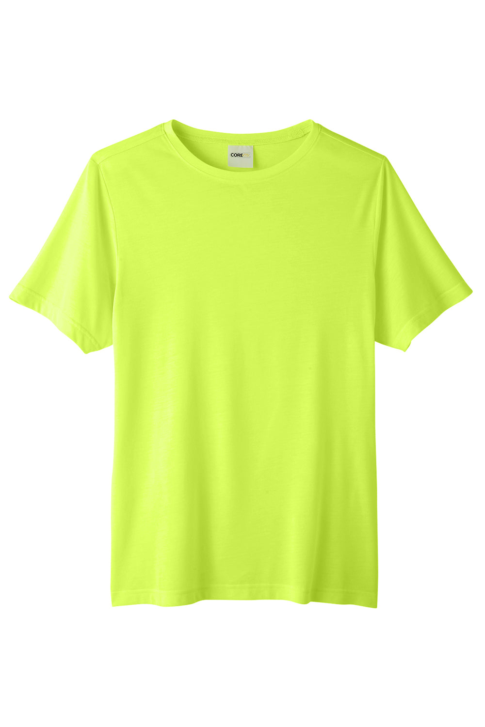 Core 365 CE111 Mens Fusion ChromaSoft Performance Moisture Wicking Short Sleeve Crewneck T-Shirt Safety Yellow Flat Front