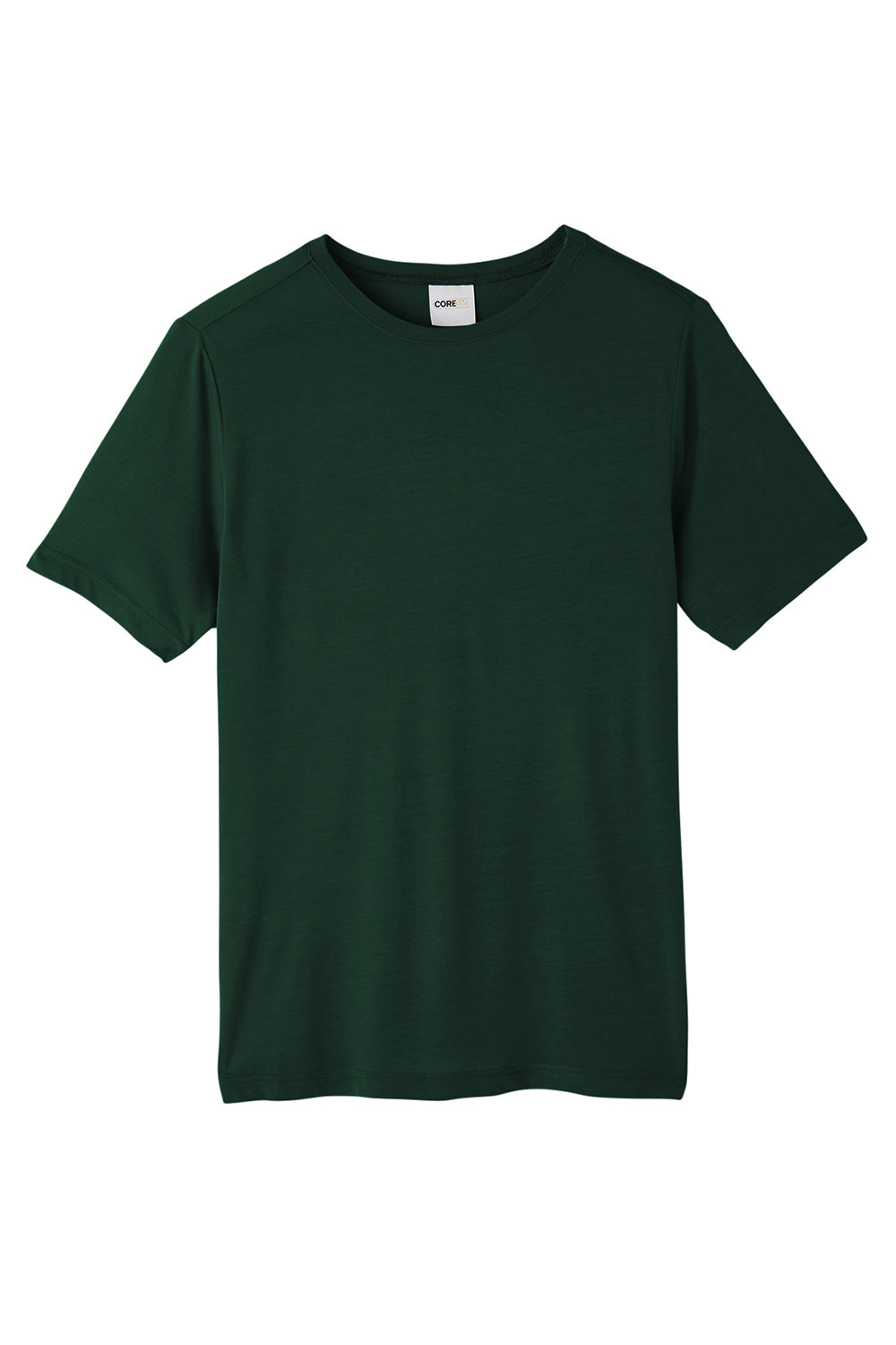 Core 365 CE111 Mens Fusion ChromaSoft Performance Moisture Wicking Short Sleeve Crewneck T-Shirt Forest Green Flat Front