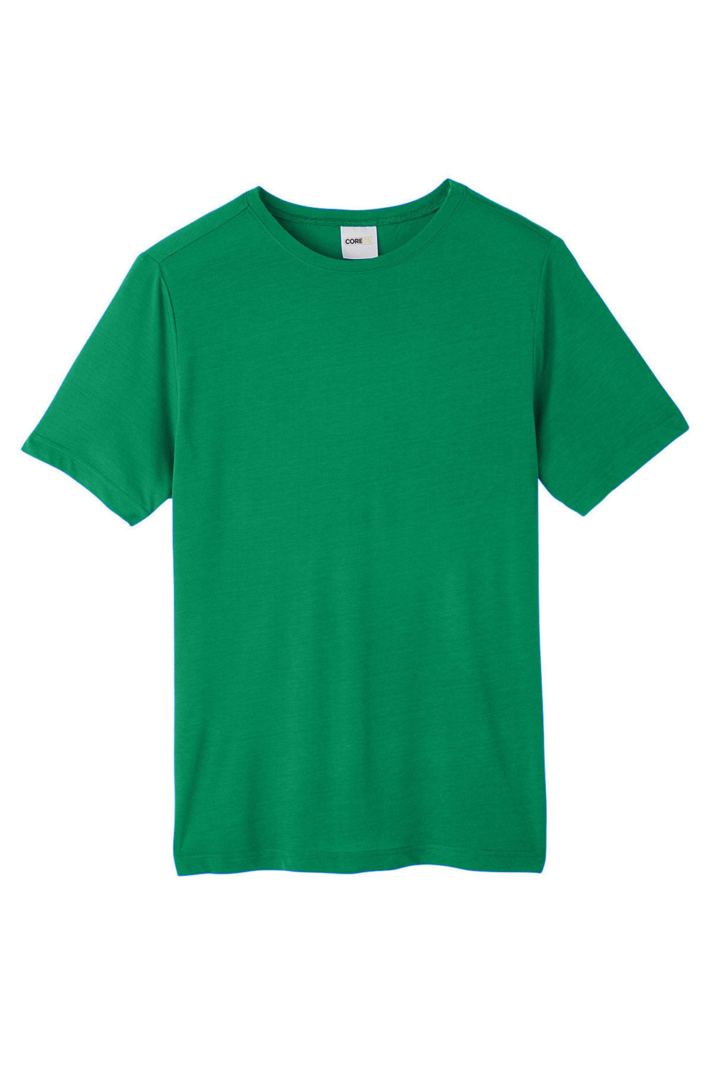 Core 365 CE111 Mens Fusion ChromaSoft Performance Moisture Wicking Short Sleeve Crewneck T-Shirt Kelly Green Flat Front