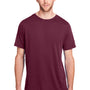 Core 365 Mens Fusion ChromaSoft Performance Moisture Wicking Short Sleeve Crewneck T-Shirt - Burgundy