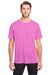 Core 365 CE111 Mens Fusion ChromaSoft Performance Moisture Wicking Short Sleeve Crewneck T-Shirt Charity Pink Model Front