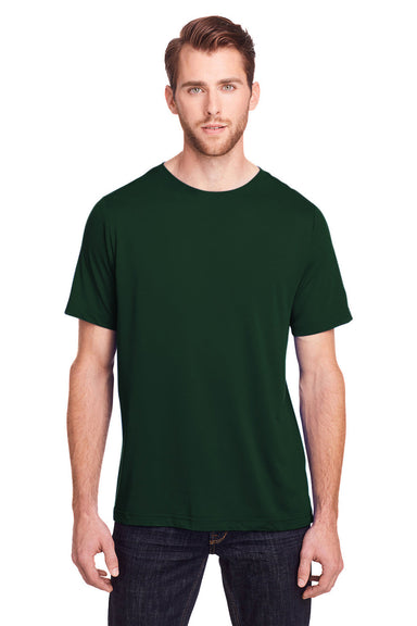 Core 365 CE111 Mens Fusion ChromaSoft Performance Moisture Wicking Short Sleeve Crewneck T-Shirt Forest Green Model Front