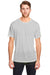 Core 365 CE111 Mens Fusion ChromaSoft Performance Moisture Wicking Short Sleeve Crewneck T-Shirt Platinum Grey Model Front