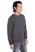 Core 365 CE111L Mens Fusion ChromaSoft Performance Moisture Wicking Long Sleeve Crewneck T-Shirt Carbon Grey Model 3q