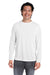 Core 365 CE111L Mens Fusion ChromaSoft Performance Moisture Wicking Long Sleeve Crewneck T-Shirt White Model Front