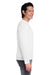 Core 365 CE111L Mens Fusion ChromaSoft Performance Moisture Wicking Long Sleeve Crewneck T-Shirt White Model Side