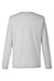 Core 365 CE111L Mens Fusion ChromaSoft Performance Moisture Wicking Long Sleeve Crewneck T-Shirt Platinum Grey Flat Back