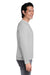 Core 365 CE111L Mens Fusion ChromaSoft Performance Moisture Wicking Long Sleeve Crewneck T-Shirt Platinum Grey Model Side