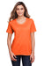 Core 365 CE111W Womens Fusion ChromaSoft Performance Moisture Wicking Short Sleeve Scoop Neck T-Shirt Campus Orange Model Front