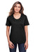 Core 365 CE111W Womens Fusion ChromaSoft Performance Moisture Wicking Short Sleeve Scoop Neck T-Shirt Black Model Front