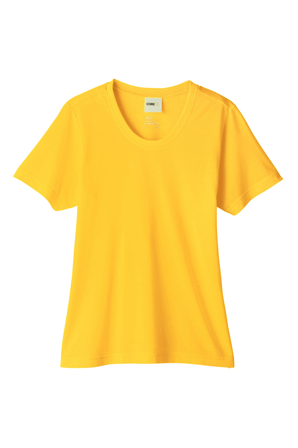 Core 365 CE111W Womens Fusion ChromaSoft Performance Moisture Wicking Short Sleeve Scoop Neck T-Shirt Campus Gold Flat Front