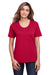 Core 365 CE111W Womens Fusion ChromaSoft Performance Moisture Wicking Short Sleeve Scoop Neck T-Shirt Classic Red Model Front