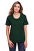 Core 365 CE111W Womens Fusion ChromaSoft Performance Moisture Wicking Short Sleeve Scoop Neck T-Shirt Forest Green Model Front