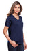 Core 365 CE111W Womens Fusion ChromaSoft Performance Moisture Wicking Short Sleeve Scoop Neck T-Shirt Classic Navy Blue Model 3q