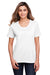 Core 365 CE111W Womens Fusion ChromaSoft Performance Moisture Wicking Short Sleeve Scoop Neck T-Shirt White Model Front