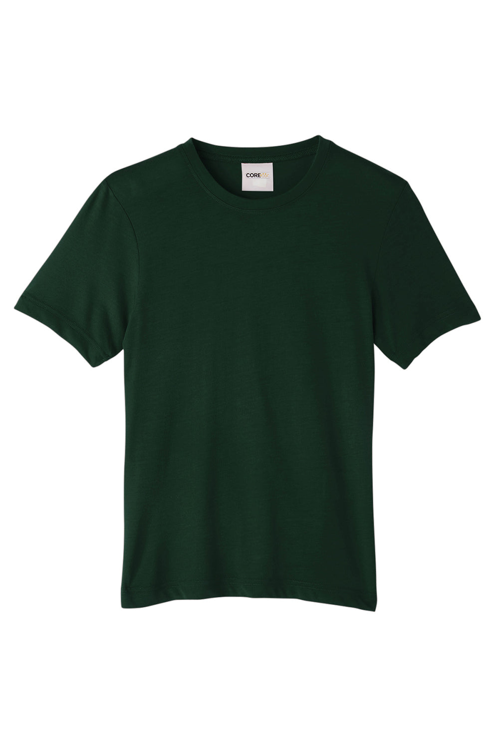 Core 365 CE111Y Youth Fusion ChromaSoft Performance Moisture Wicking Short Sleeve Crewneck T-Shirt Forest Green Flat Front