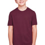 Core 365 Youth Fusion ChromaSoft Performance Moisture Wicking Short Sleeve Crewneck T-Shirt - Burgundy