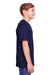 Core 365 CE111Y Youth Fusion ChromaSoft Performance Moisture Wicking Short Sleeve Crewneck T-Shirt Classic Navy Blue Model Side